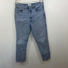 Agolde Jeans Womens Riley High Rise Straight Crop Button Fly Size 31