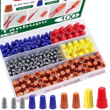 100PCS Electrical Wire Caps Wire Connectors Nuts Kit, 22-10AWG Insulating Ins...
