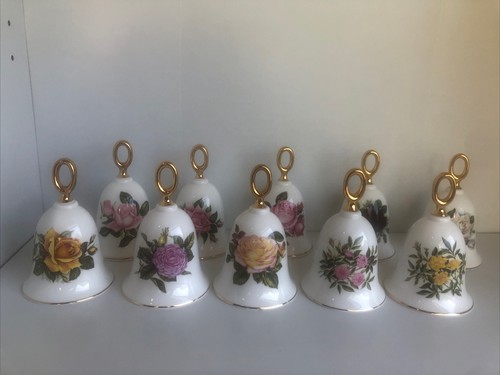Danbury Mint AMERICAN ROSES BELL COLLECTION - Set of 10 Bells - GREAT CONDITION - Picture 5 of 7
