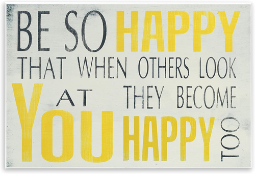 Be so Happy Typography Wall Plaque, 10 X 0.5 X 15, Proudly Made in USA - Picture 10 of 12
