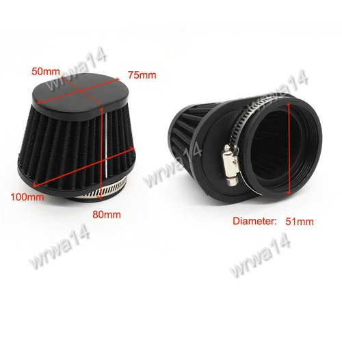 4X 49/50/51mm Motorcycle Air Filter Cleaner Intake Pod Washable Carburetor Carb - Picture 5 of 11