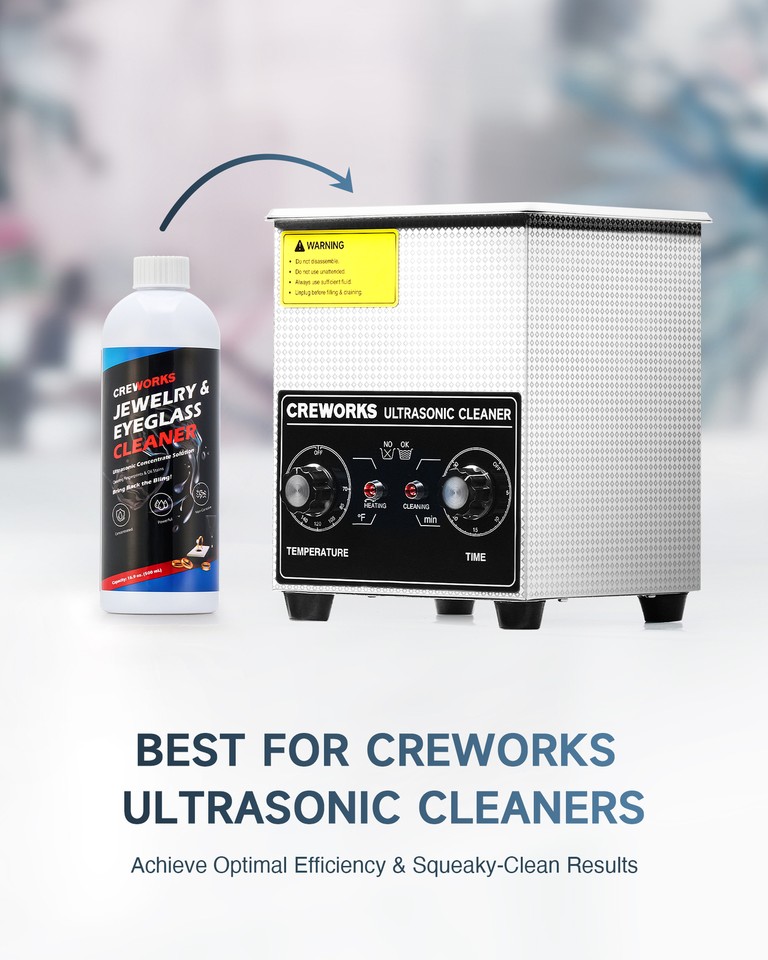 CREWORKS Ultrasonic Jewelry Cleaning Solution High Concentrate Cleaner