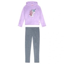 BCBG Girls Plush hoodie  leggings lilac sequin unicorn, size L 14/16 - NWT