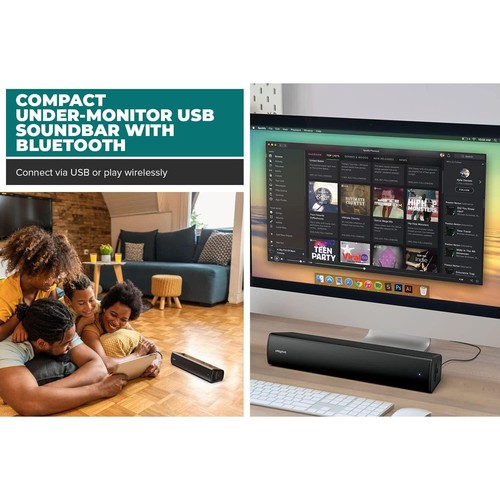 CREATIVE - Stage Air V2 Compact Under-monitor Soundbar, Black - Afbeelding 16 van 16