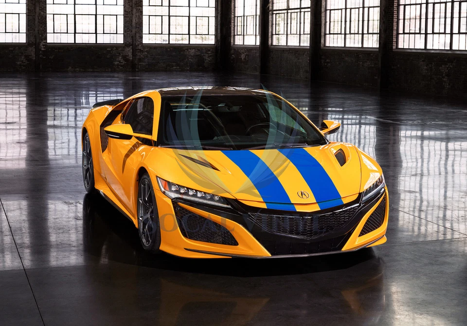 Calcomanías envolventes de vinilo de rayas de carreras de color mate para rayas Acura NSX 25 FT/50 FT Foto 3 de 4