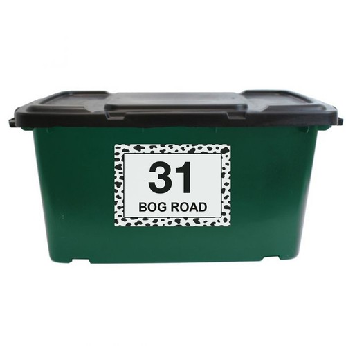 Paquete de 4 pegatinas personalizadas dálmata con contenedor Wheelie, número de casa y calle - Imagen 6 de 8
