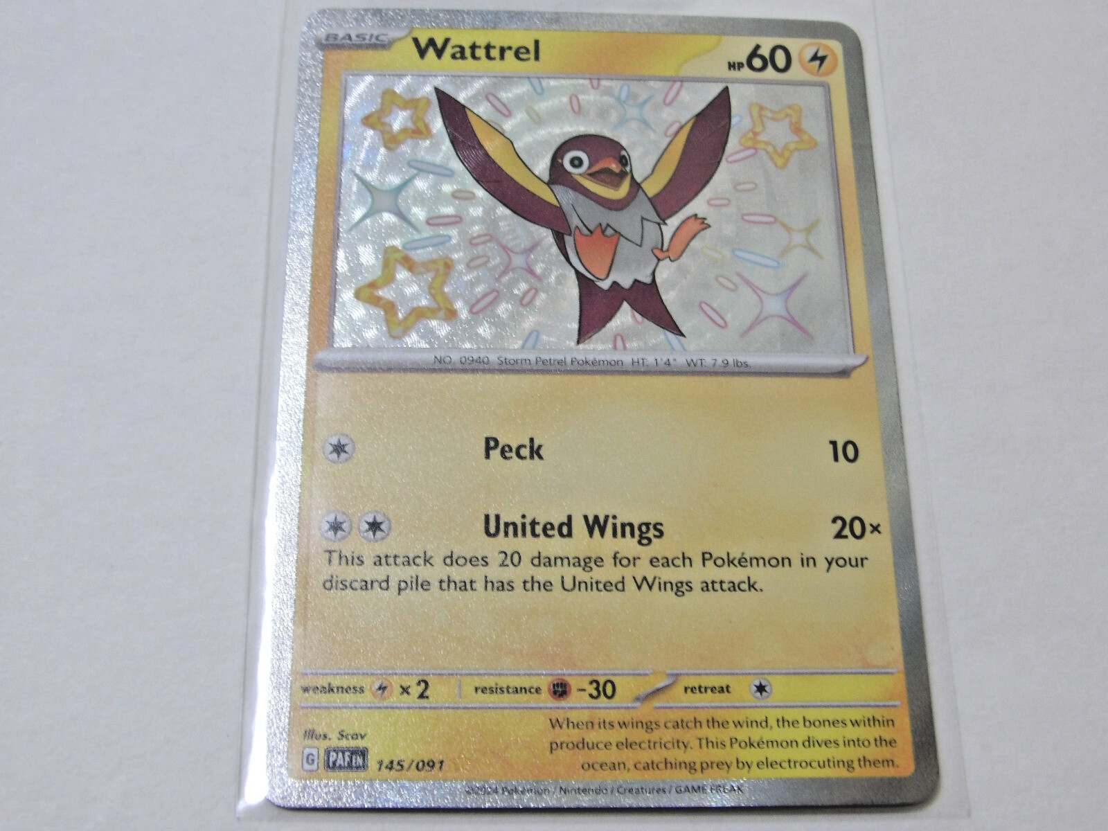Pokemon Paldean Fates Wattrel #145/091 NM