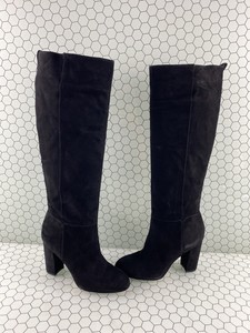 black suede pull on boots