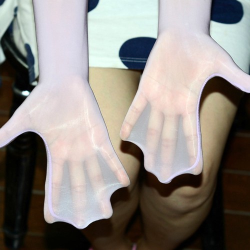 1 Paio Guanti Guanti Lunghi Gomito Lucido Olio Donna Sexy Lucidi Trasparenti Unisex - Foto 17 di 19