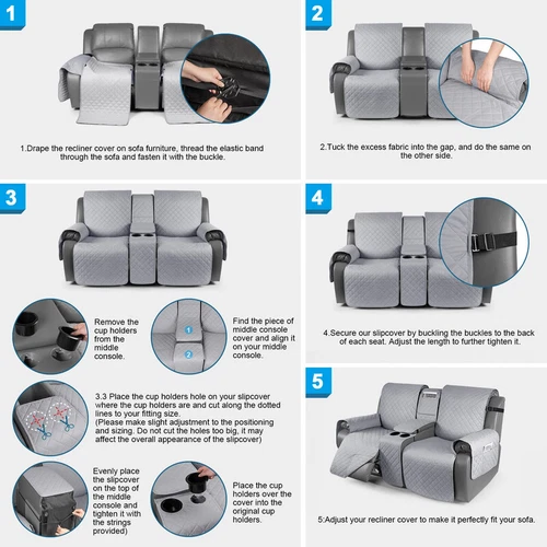 Modernes 2-Sitzer Liegesofa Schonbezug Wasserdicht Stuhlbezug Uni - Bild 35 von 73