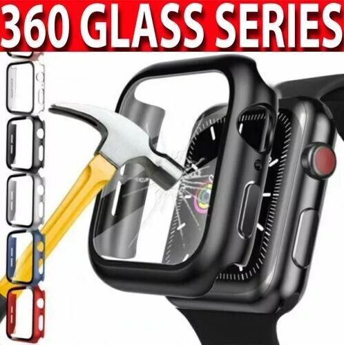 For Apple Watch Case iWatch Series 5/6/7/8/9/10 Screen Protector Cover 44mm 45mm - Picture 1 of 17