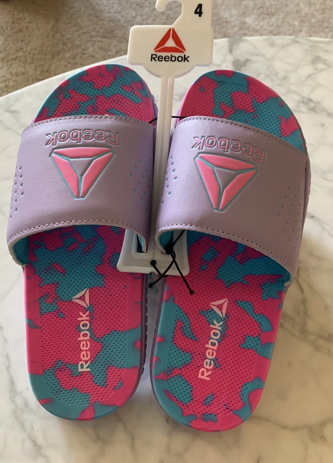 Reebok Sandalo da Ragazza Taglia 4 Pervade Doppia Densità Comfort Slide Nuovo (S236)