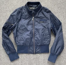 MEMBERS ONLY Navy Blue Windbreaker Youth S Cropped Nylon Jacket