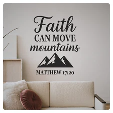 Faith Wall Decal – Bible Scripture Christian Religion Affirmation Vinyl Sticker