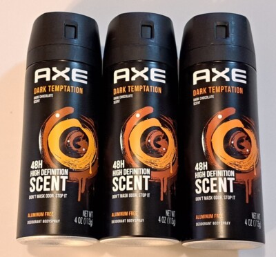NEW Axe Men's Antiperspirant Deodorant Spray Dark Temptation (Pack of 3)