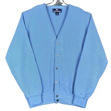 Vintage Steeplechase Cardigan Sweater Men's L Blue DuPont Orlon Made in USA