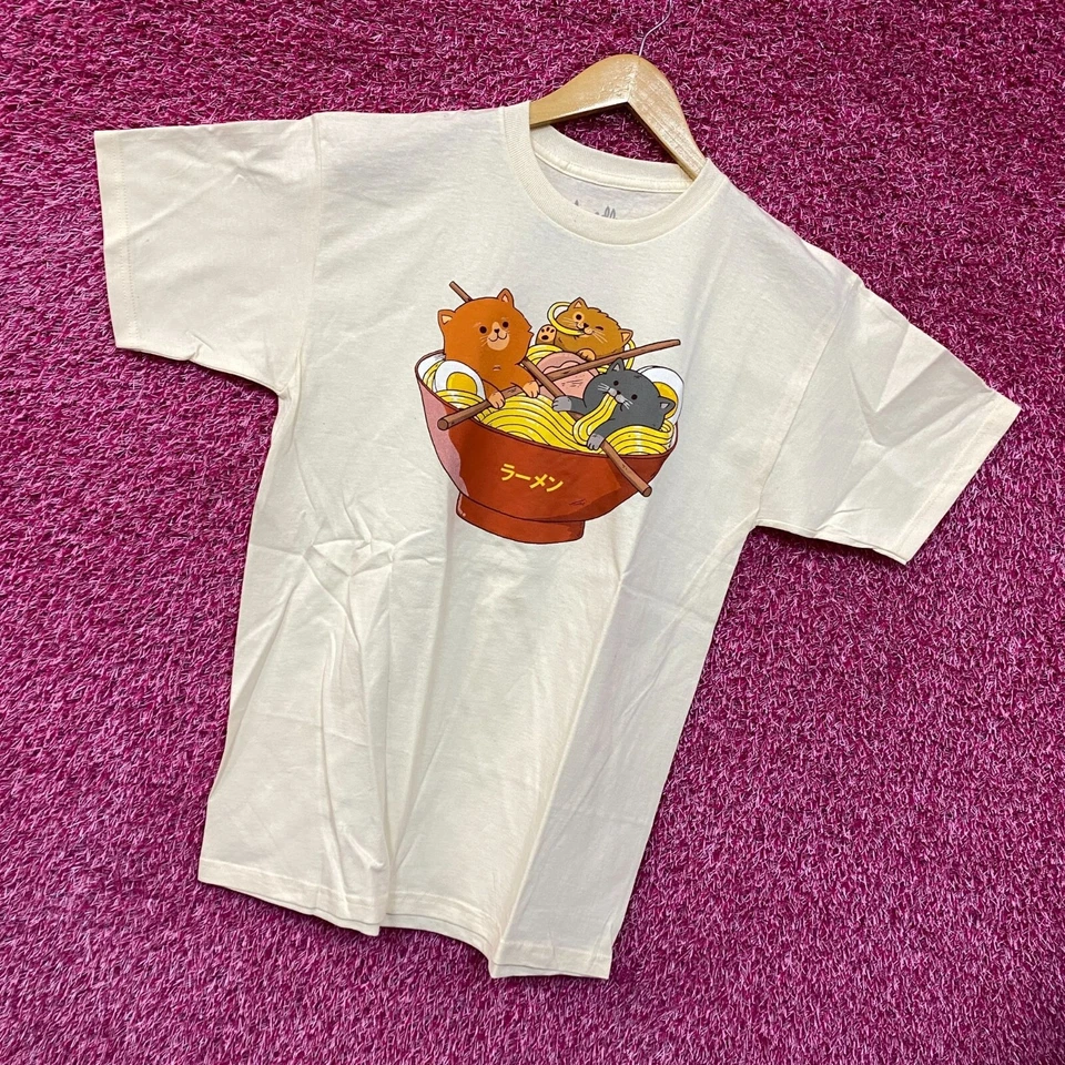 Camiseta Ramen Gato Beige Talla Mediana Foto 3 de 4
