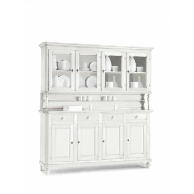 Vitrine Kristallvitrine Aussteller 4 Türen Weiß Matt Arte Povera 196X43X218H - Bild 1 von 4