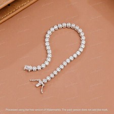 Bezel Diamond 4Ct Round Cut Lab Created Tennis Bracelet 14K White Gold Plated