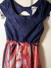 Emily West Blue Red White Dress Girls Size 7