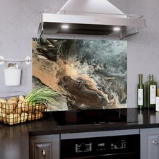 Glass Splashback Kitchen Tile Cooker Panel ANY SIZE Liquids Marble Clouds Art