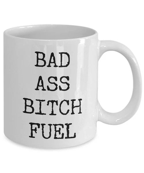 Taza de café Badass Bitch Fuel, taza de café de cerámica Foto 2 de 3