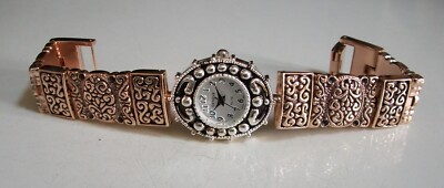 WOMEN'S NUMBER DIAL SILVER & ROSE GOLD FINISH FASHION DRESS UP CASUAL WATCH