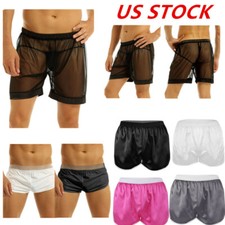 Men See-through Loose Boxer Shorts Fast Dry Swim Trunks Bikini Thong Lingerie