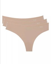 Under Armour Women's UA Pure Stretch Thong 3-Pack XS Brown/Nude