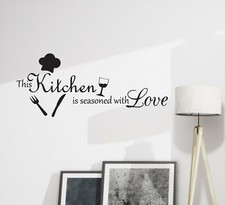 Wall Decal Restaurant Kitchen Love Quote Interior Vinyl Decor Black gz509