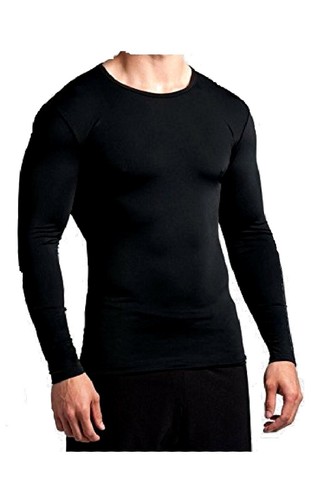 CW Pack Of 2 Sports Compression Top Long Sleeve Thermal Skin For Men Base Layer - Picture 3 of 5