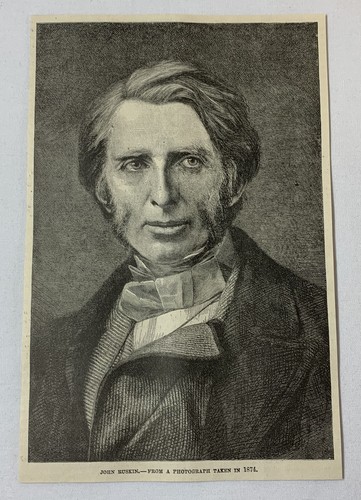 1885 magazine engraving~ art critic and artist JOHN RUSKIN