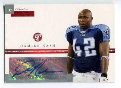 Damien Nash (d.2007) 2005 Topps Pristine #950/1500 Certified AUTOGRAPH (TITANS)