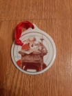 1996 JC Penny Norman Rockwell Santa Reading Letters Christmas Ornament Porcelain — photo 1