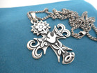 Primavera Cross & J Avery Chain James Avery Retired Sterling Silver Large La