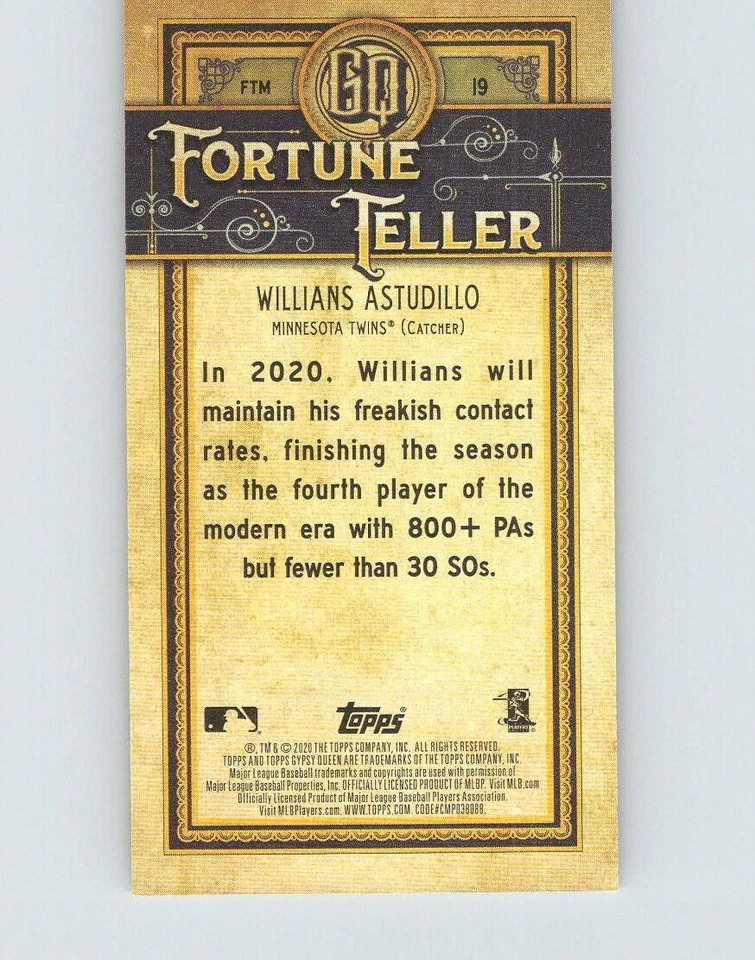 2020 Topps Gypsy Queen Mini #FTM19 Willians Astudillo (ref 223027) - Image 2 of 2