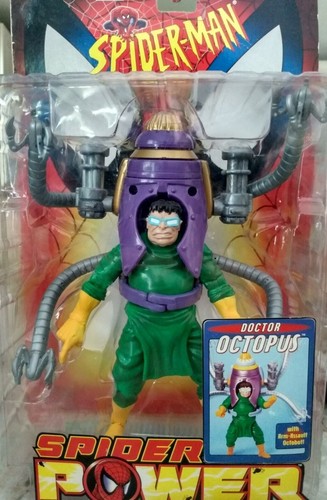 Spider-Man Spider Power Doctor Octopus 1999 con braccio d'assalto Octobot Toy Biz HTF - Foto 1 di 9