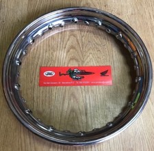 CERCHIO ACCIAIO CROMATO 10'' 28 FORI - ORIGINALE D'EPOCA-