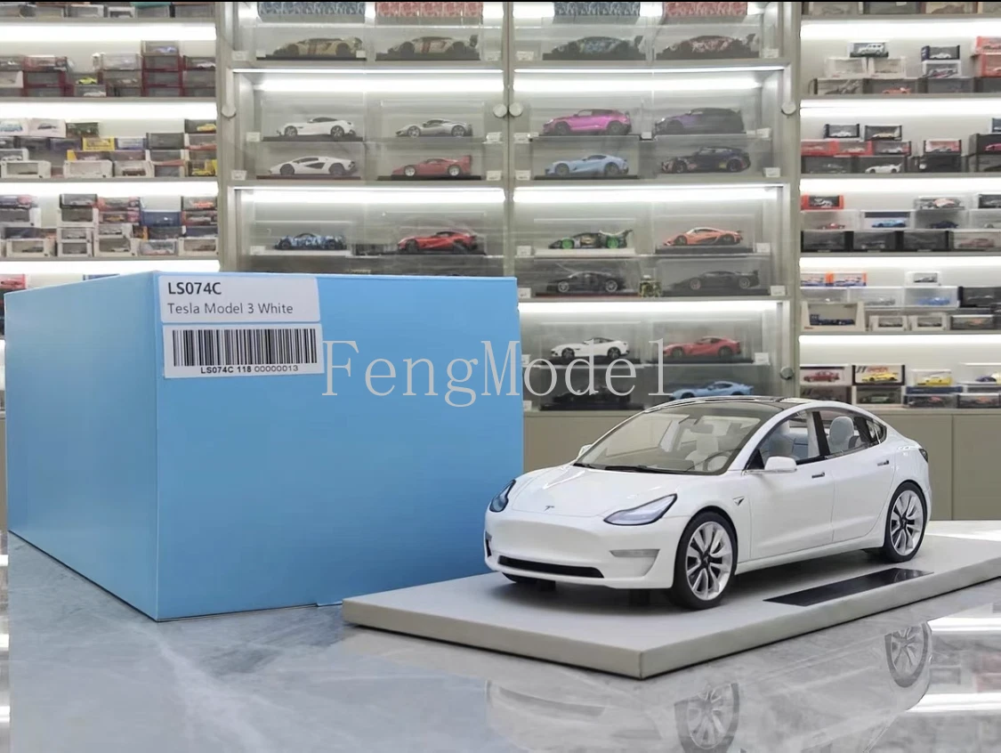 1:18 Scale LS Tesla Model 3 Resin Diecast Model Car Boys Gifts White