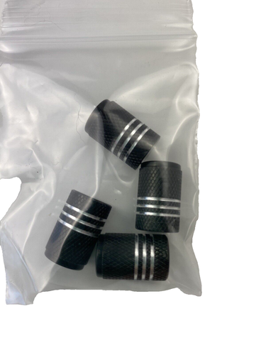 4pc Black Aluminum Valve Stem Caps Tire Wheel Truck Car Accessories - Picture 2 of 5