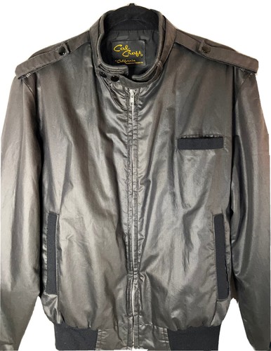 CAL CRAFT Vintage Men’s Small Moto Jacket Snap Button Full Zip Made In USA Black - Picture 12 of 12