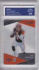JOE BURROW ROOKIE CARD 2020 Bengals Football RARE CLEAR VISION GEM MINT 10 $$ RC