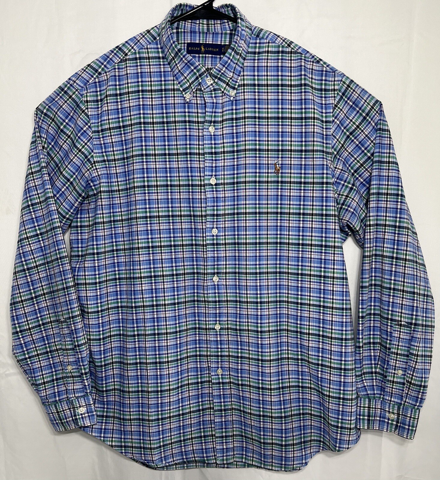 Ralph Lauren camicia uomo extra large colorata a quadri manica lunga con polo pony