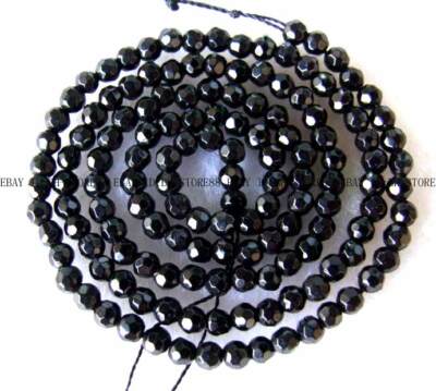 New Faceted Black Agate Onxy Gemstone Round Loose Beads 15 4