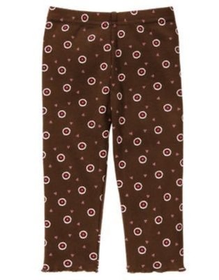 GYMBOREE ALPINE SWEETIE BROWN w/ FLOWERS N DOTS A/O LEGGINGS 3 6 12 18 24 2 