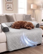 IUUI Cooling Dog Bed/Mat for Couch,Ice Silk Cool Fiber Pet Couch Cover,Non-Sl...