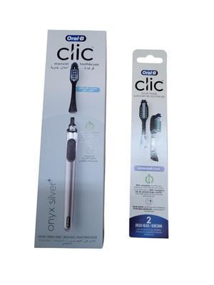 Oral-B Clic Zahnbürste mit magnetischem Bürstenhalter, Chrom Silber