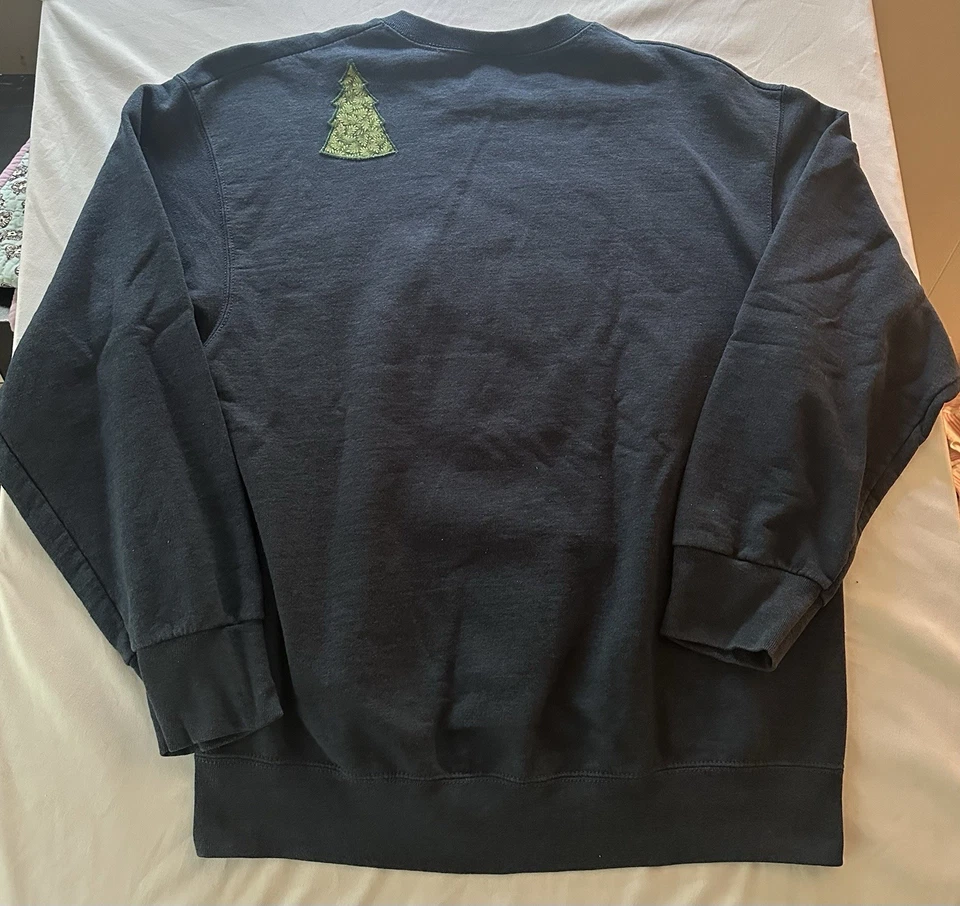 Vintage 90’s Deer Plaid Starburst Crew Neck Comfy Sweatshirt Large Grandma Core - Image 4 of 4