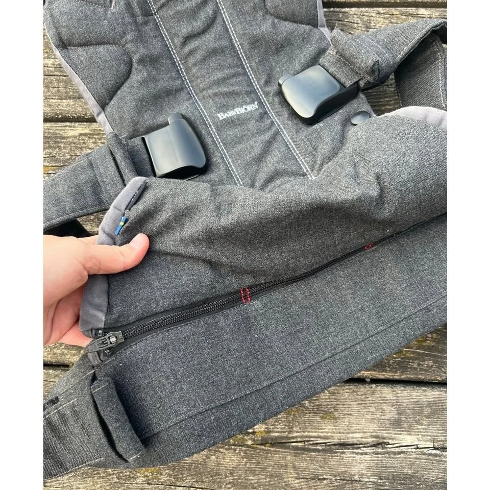 Переноска BabyBjorn One темно-серая джинсовая регулируемая эргономичная для новорожденного младенца - Изображение 3 из 4
