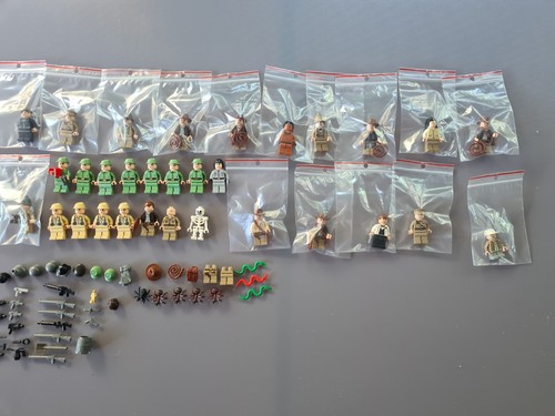 Lego Indiana Jones Minifigure Lot Of 31 Minifigures From 2010s W Accessories VGC